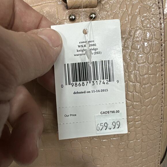 KATE SPADE Knightsbridge Large Gray Croc Emboss Patent Leather CONSTANCE Satchel - Picture 16 of 16